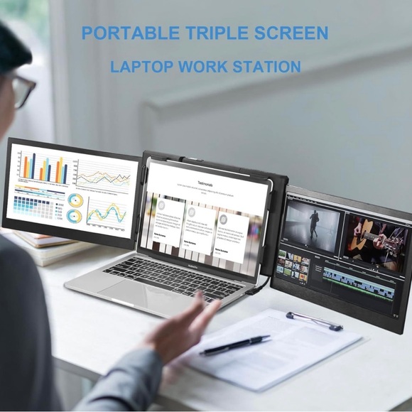 NWT JOYREAL OFIYAA PORTABLE DOUBLE 12” MONITOR FOR MACBOOK - Picture 2 of 16